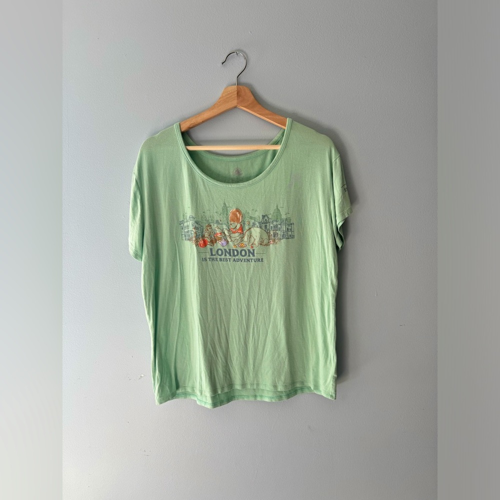 Vintage Disney London, England. Winnie the Pooh, mint green.